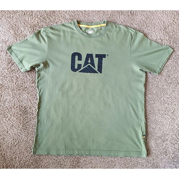 Cat Other - Caterpillar T-Shirt Men's Medium Graphic Print Green Short Sleeve